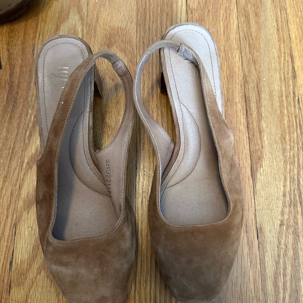 J. Jill Tan Suede Slingback Heels